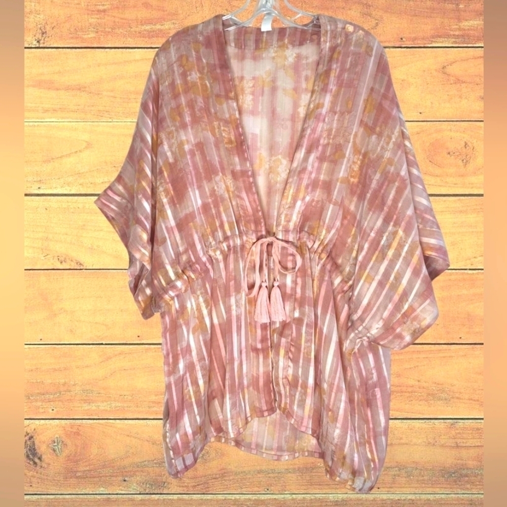 Kimono Shimmery Peach & Pink & Gold One Size